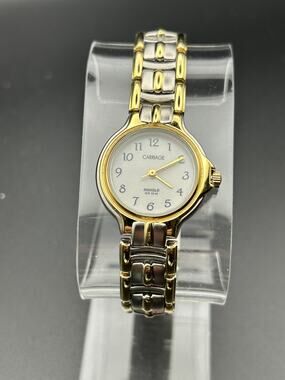 Carriage by Timex Indiglo Watch Women Two Tone Dainty Classic Minimalist Cute
